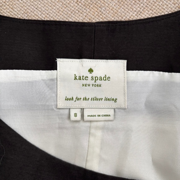 Kate Spade Gayle Black & Ivory Wide Stripe Sleeveless Fit & Flare Dress - Picture 2 of 9